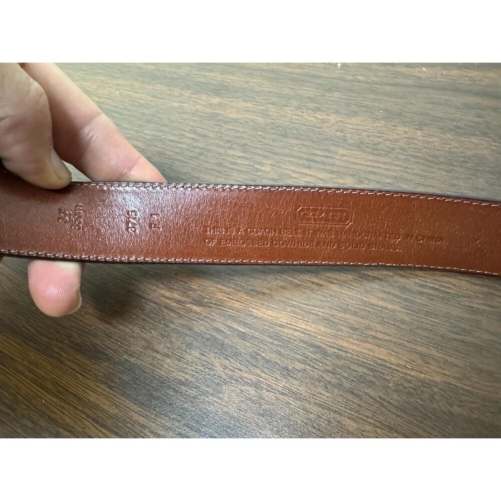 Vintage Coach Mens Dark Brown Leather Belt Size 34 - Picture 5 of 10
